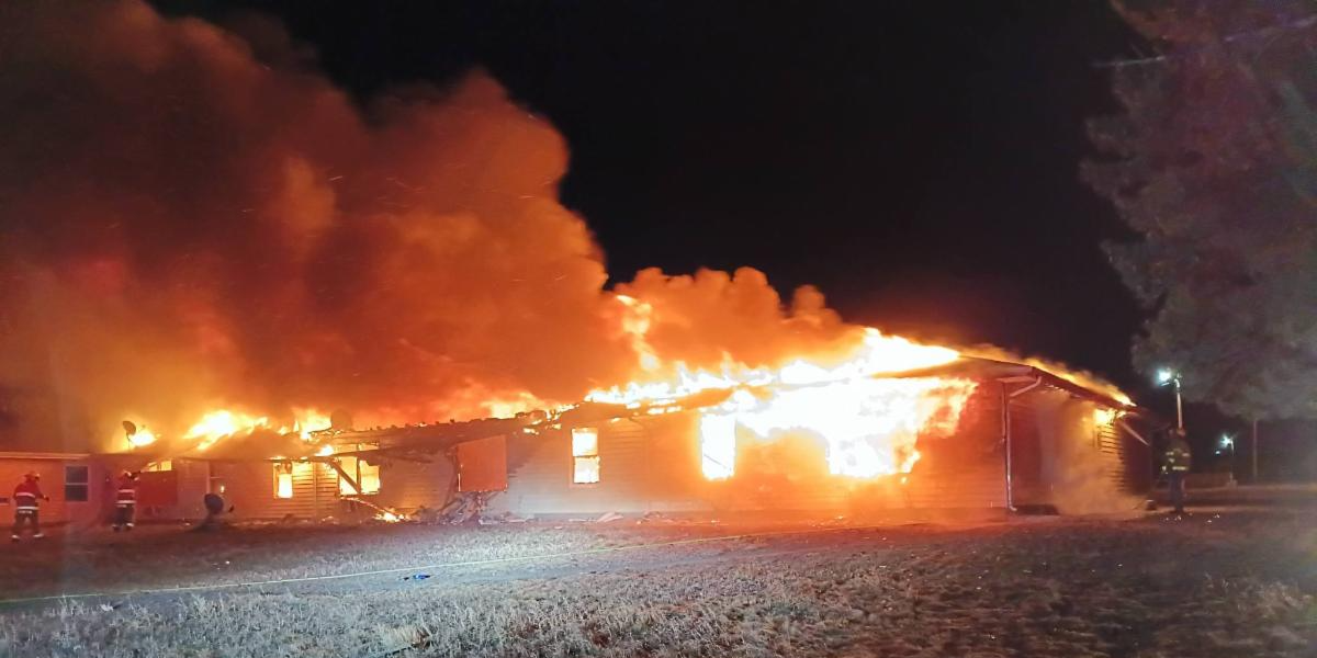 Brennendes Haus in Kyle